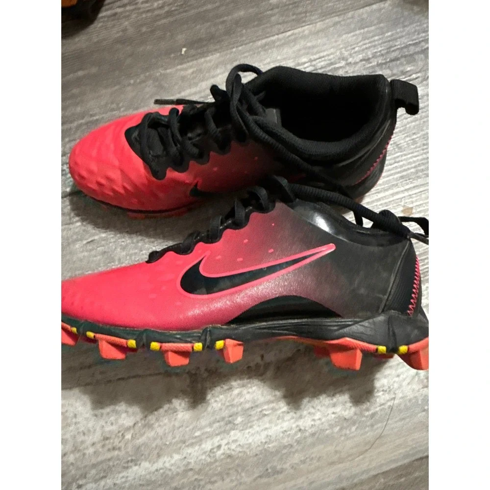 Nike Alpha Huarache Keystone Low Kids Baseball Cleats Red Black  Size 3Y
